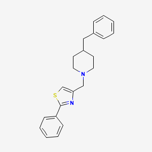 molecular formula C22H24N2S B3484982 4-benzyl-1-[(2-phenyl-1,3-thiazol-4-yl)methyl]piperidine 