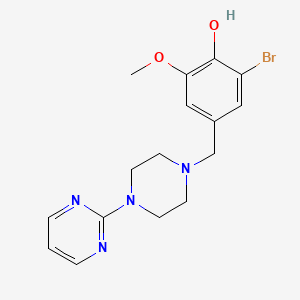 molecular formula C16H19BrN4O2 B3485003 2-bromo-6-methoxy-4-{[4-(2-pyrimidinyl)-1-piperazinyl]methyl}phenol 