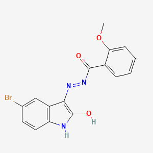 N'-(5-bromo-2-oxo-1,2-dihydro-3H-indol-3-ylidene)-2-methoxybenzohydrazide