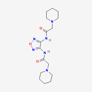 molecular formula C16H26N6O3 B3485058 N,N'-1,2,5-oxadiazole-3,4-diylbis[2-(1-piperidinyl)acetamide] 