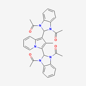 molecular formula C31H29N5O4 B3485084 2,2'-(2-methyl-1,3-indolizinediyl)bis(1,3-diacetyl-2,3-dihydro-1H-benzimidazole) 