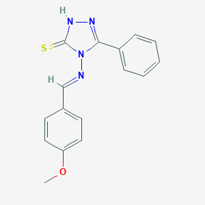 molecular formula C16H14N4OS B348510 4-[(4-methoxybenzylidene)amino]-5-phenyl-4H-1,2,4-triazol-3-yl hydrosulfide CAS No. 1630031-17-2