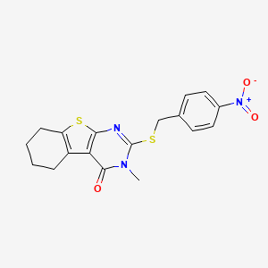 3-methyl-2-[(4-nitrobenzyl)thio]-5,6,7,8-tetrahydro[1]benzothieno[2,3-d]pyrimidin-4(3H)-one