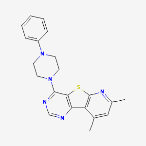 11,13-dimethyl-6-(4-phenylpiperazin-1-yl)-8-thia-3,5,10-triazatricyclo[7.4.0.02,7]trideca-1(9),2(7),3,5,10,12-hexaene