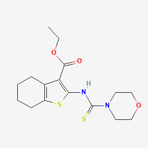 molecular formula C16H22N2O3S2 B3485152 ethyl 2-[(4-morpholinylcarbonothioyl)amino]-4,5,6,7-tetrahydro-1-benzothiophene-3-carboxylate 