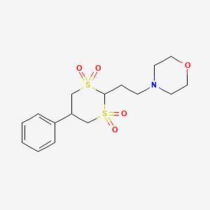 molecular formula C16H23NO5S2 B3485155 4-[2-(1,1,3,3-tetraoxido-5-phenyl-1,3-dithian-2-yl)ethyl]morpholine 