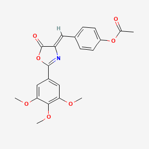 molecular formula C21H19NO7 B3485184 [4-[(Z)-[5-oxo-2-(3,4,5-trimethoxyphenyl)-1,3-oxazol-4-ylidene]methyl]phenyl] acetate 