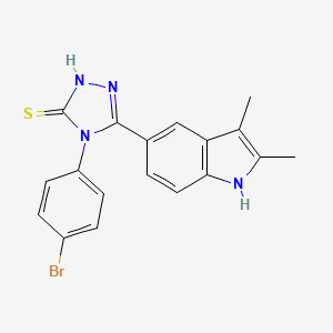 4-(4-bromophenyl)-5-(2,3-dimethyl-1H-indol-5-yl)-4H-1,2,4-triazole-3-thiol