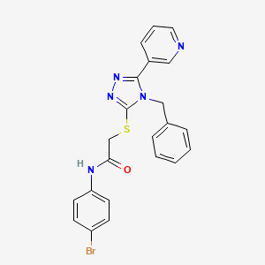 molecular formula C22H18BrN5OS B3485266 2-{[4-benzyl-5-(3-pyridinyl)-4H-1,2,4-triazol-3-yl]thio}-N-(4-bromophenyl)acetamide 