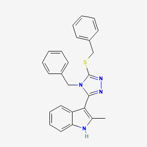 3-(4-benzyl-5-benzylsulfanyl-1,2,4-triazol-3-yl)-2-methyl-1H-indole