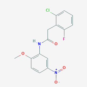 molecular formula C15H12ClFN2O4 B3485335 2-(2-chloro-6-fluorophenyl)-N-(2-methoxy-5-nitrophenyl)acetamide 