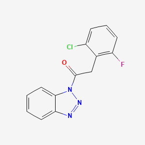 molecular formula C14H9ClFN3O B3485336 1-(1H-1,2,3-BENZOTRIAZOL-1-YL)-2-(2-CHLORO-6-FLUOROPHENYL)-1-ETHANONE 