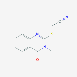 molecular formula C11H9N3OS B348535 [(3-甲基-4-氧代-3,4-二氢喹唑啉-2-基)硫代]乙腈 CAS No. 330827-69-5