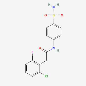 molecular formula C14H12ClFN2O3S B3485363 2-(2-chloro-6-fluorophenyl)-N-(4-sulfamoylphenyl)acetamide 