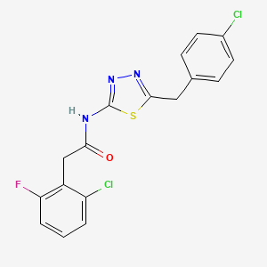 molecular formula C17H12Cl2FN3OS B3485372 2-(2-CHLORO-6-FLUOROPHENYL)-N-{5-[(4-CHLOROPHENYL)METHYL]-1,3,4-THIADIAZOL-2-YL}ACETAMIDE 