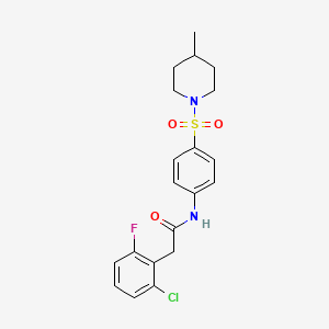 molecular formula C20H22ClFN2O3S B3485374 2-(2-chloro-6-fluorophenyl)-N-{4-[(4-methyl-1-piperidinyl)sulfonyl]phenyl}acetamide 