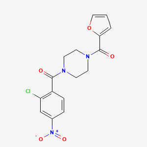 molecular formula C16H14ClN3O5 B3485400 (2-CHLORO-4-NITROPHENYL)[4-(2-FURYLCARBONYL)PIPERAZINO]METHANONE 