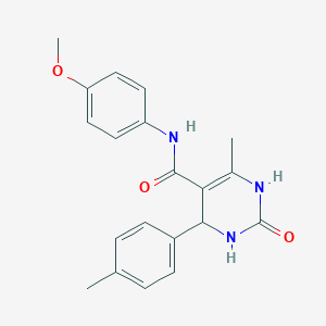 molecular formula C20H21N3O3 B348541 N-(4-methoxyphenyl)-6-methyl-2-oxo-4-(p-tolyl)-1,2,3,4-tetrahydropyrimidine-5-carboxamide CAS No. 333767-85-4