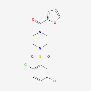 molecular formula C15H14Cl2N2O4S B3485410 {4-[(2,5-DICHLOROPHENYL)SULFONYL]PIPERAZINO}(2-FURYL)METHANONE 