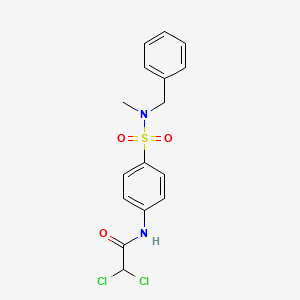 molecular formula C16H16Cl2N2O3S B3485424 N-(4-{[benzyl(methyl)amino]sulfonyl}phenyl)-2,2-dichloroacetamide 