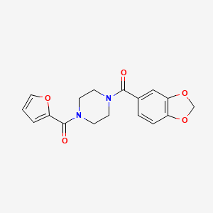 molecular formula C17H16N2O5 B3485463 1-(2H-1,3-BENZODIOXOLE-5-CARBONYL)-4-(FURAN-2-CARBONYL)PIPERAZINE 