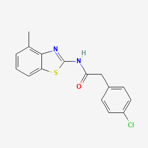 molecular formula C16H13ClN2OS B3485485 2-(4-chlorophenyl)-N-(4-methyl-1,3-benzothiazol-2-yl)acetamide 