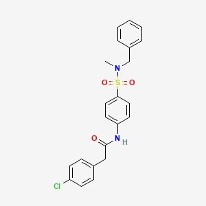 molecular formula C22H21ClN2O3S B3485490 N-(4-{[benzyl(methyl)amino]sulfonyl}phenyl)-2-(4-chlorophenyl)acetamide 