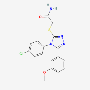 molecular formula C17H15ClN4O2S B3485533 2-{[4-(4-chlorophenyl)-5-(3-methoxyphenyl)-4H-1,2,4-triazol-3-yl]thio}acetamide 