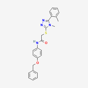 molecular formula C25H24N4O2S B3485543 N-[4-(benzyloxy)phenyl]-2-{[4-methyl-5-(2-methylphenyl)-4H-1,2,4-triazol-3-yl]thio}acetamide 