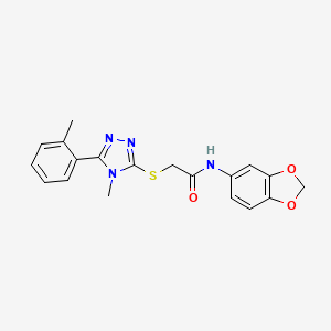 molecular formula C19H18N4O3S B3485554 N-1,3-benzodioxol-5-yl-2-{[4-methyl-5-(2-methylphenyl)-4H-1,2,4-triazol-3-yl]thio}acetamide 