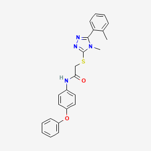 molecular formula C24H22N4O2S B3485558 2-{[4-methyl-5-(2-methylphenyl)-4H-1,2,4-triazol-3-yl]thio}-N-(4-phenoxyphenyl)acetamide 