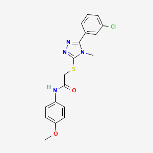 molecular formula C18H17ClN4O2S B3485587 2-{[5-(3-chlorophenyl)-4-methyl-4H-1,2,4-triazol-3-yl]thio}-N-(4-methoxyphenyl)acetamide 