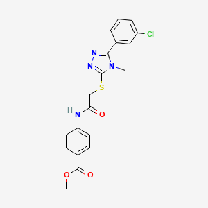 molecular formula C19H17ClN4O3S B3485590 methyl 4-[({[5-(3-chlorophenyl)-4-methyl-4H-1,2,4-triazol-3-yl]thio}acetyl)amino]benzoate 