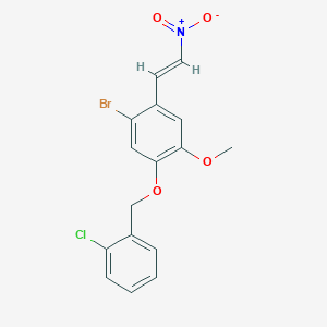 molecular formula C16H13BrClNO4 B3485624 1-bromo-5-[(2-chlorobenzyl)oxy]-4-methoxy-2-(2-nitrovinyl)benzene 