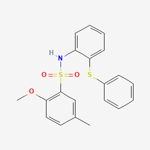 molecular formula C20H19NO3S2 B3485638 2-methoxy-5-methyl-N-[2-(phenylthio)phenyl]benzenesulfonamide 