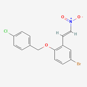 molecular formula C15H11BrClNO3 B3485640 4-bromo-1-[(4-chlorobenzyl)oxy]-2-(2-nitrovinyl)benzene 