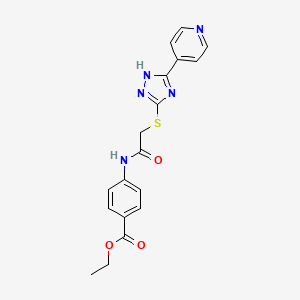 ETHYL 4-(2-{[5-(PYRIDIN-4-YL)-4H-1,2,4-TRIAZOL-3-YL]SULFANYL}ACETAMIDO)BENZOATE