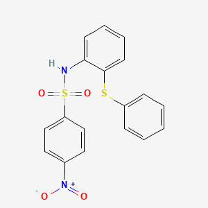 molecular formula C18H14N2O4S2 B3485715 4-硝基-N-[2-(苯硫基)苯基]苯磺酰胺 