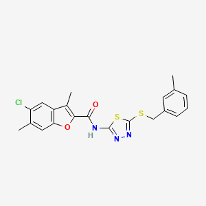 5-chloro-3,6-dimethyl-N-{5-[(3-methylbenzyl)thio]-1,3,4-thiadiazol-2-yl}-1-benzofuran-2-carboxamide