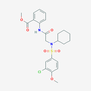 methyl 2-({N-[(3-chloro-4-methoxyphenyl)sulfonyl]-N-cyclohexylglycyl}amino)benzoate