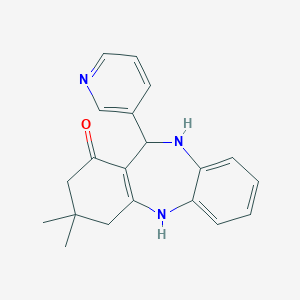 B348581 9,9-dimethyl-6-(3-pyridyl)-6,8,10,11-tetrahydro-5H-benzo[b][1,4]benzodiazepin-7-one CAS No. 330958-08-2