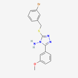 3-[(3-Bromophenyl)methylthio]-5-(3-methoxyphenyl)-1,2,4-triazole-4-ylamine