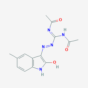 molecular formula C14H15N5O3 B348598 N,N'-Diacetyl-N''-(5-methyl-2-oxo-1,2-dihydro-3H-indol-3-ylidene)carbonohydrazonic diamide 