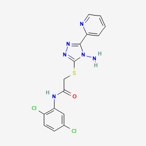 2-[(4-amino-5-pyridin-2-yl-1,2,4-triazol-3-yl)sulfanyl]-N-(2,5-dichlorophenyl)acetamide