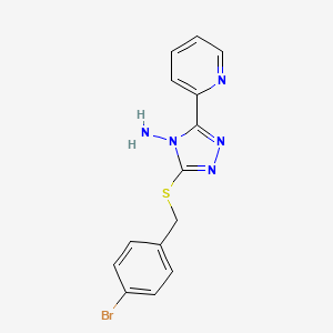 3-[(4-Bromophenyl)methylthio]-5-(2-pyridyl)-1,2,4-triazole-4-ylamine