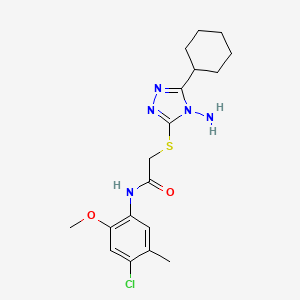 2-[(4-amino-5-cyclohexyl-4H-1,2,4-triazol-3-yl)thio]-N-(4-chloro-2-methoxy-5-methylphenyl)acetamide