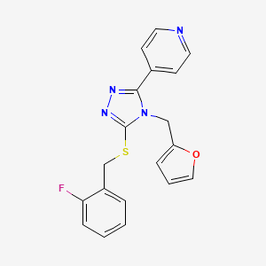 4-[5-[(2-Fluorophenyl)methylsulfanyl]-4-(furan-2-ylmethyl)-1,2,4-triazol-3-yl]pyridine