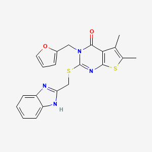 2-[(1H-benzimidazol-2-ylmethyl)sulfanyl]-3-(furan-2-ylmethyl)-5,6-dimethylthieno[2,3-d]pyrimidin-4(3H)-one