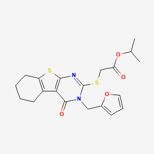 Propan-2-yl {[3-(furan-2-ylmethyl)-4-oxo-3,4,5,6,7,8-hexahydro[1]benzothieno[2,3-d]pyrimidin-2-yl]sulfanyl}acetate