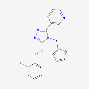 3-{5-[(2-fluorobenzyl)sulfanyl]-4-(furan-2-ylmethyl)-4H-1,2,4-triazol-3-yl}pyridine